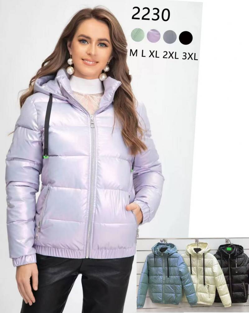 Kurtki damskie zimowe Roz M-3XL, 1 Kolor Paczka 5 szt